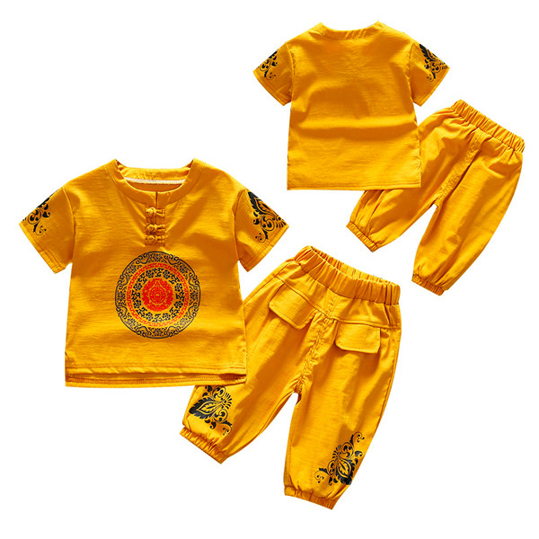 Laste komplekt 7/8 pükstest ja nööpidega pluusist