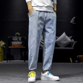 Lezser férfi hosszú farmer széles modell, bokánál gumival