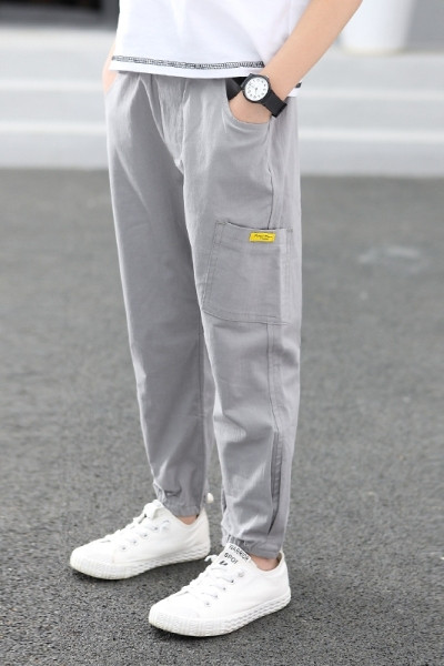 Laisvalaikės vaikiškos ilgos kelnės berniukams su kišenėmis