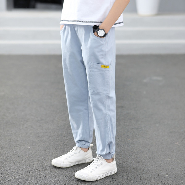 Laisvalaikės vaikiškos ilgos kelnės berniukams su kišenėmis