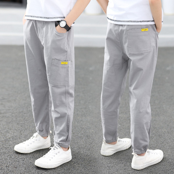 Laisvalaikės vaikiškos ilgos kelnės berniukams su kišenėmis