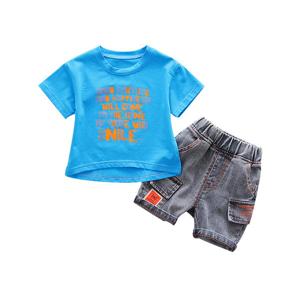 Laste komplekt T-särgist ja lühikestest teksapükstest