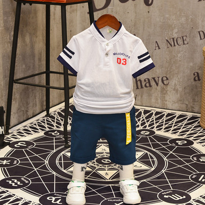 Új modell gyerek szett alacsony galléros blúzhoz + rövidnadrág