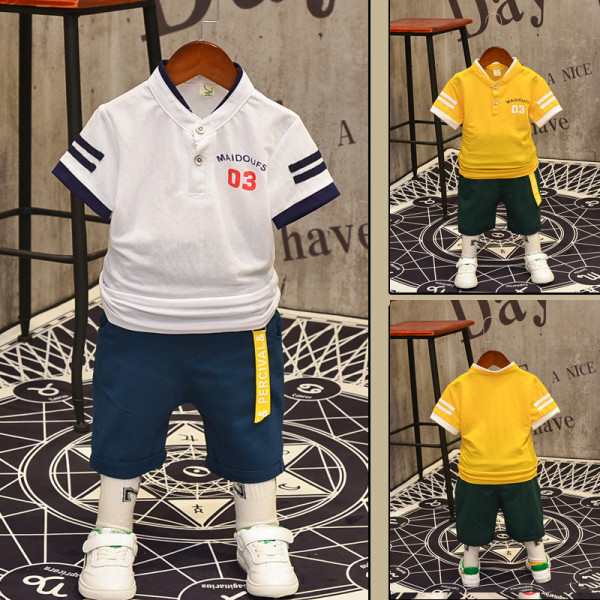 Új modell gyerek szett alacsony galléros blúzhoz + rövidnadrág