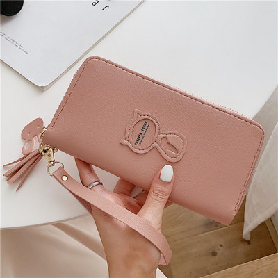 Öko-nahast suur naiste rahakott luku ja sangaga