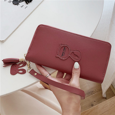 Öko-nahast suur naiste rahakott luku ja sangaga