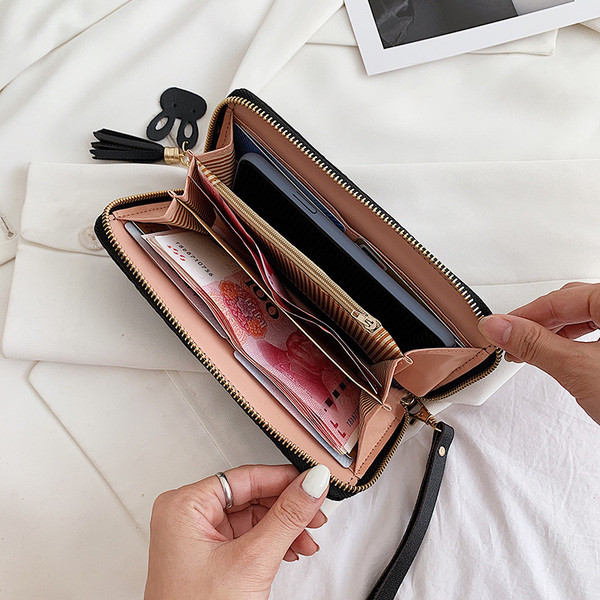 Öko-nahast suur naiste rahakott luku ja sangaga