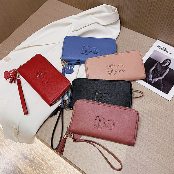 Öko-nahast suur naiste rahakott luku ja sangaga