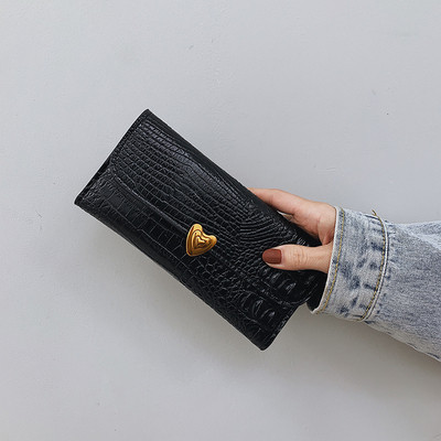 Új modell női pénztárca szív alakú fém díszítéssel