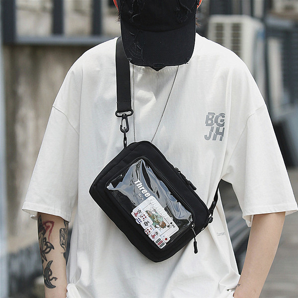 Geanta barbati model nou cu buzunar transparent