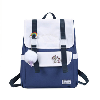 Moodne naiste seljakott värviliste laiade rihmadega