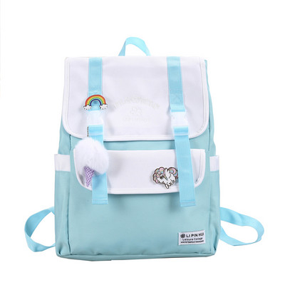 Moodne naiste seljakott värviliste laiade rihmadega