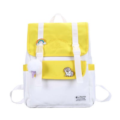 Moodne naiste seljakott värviliste laiade rihmadega