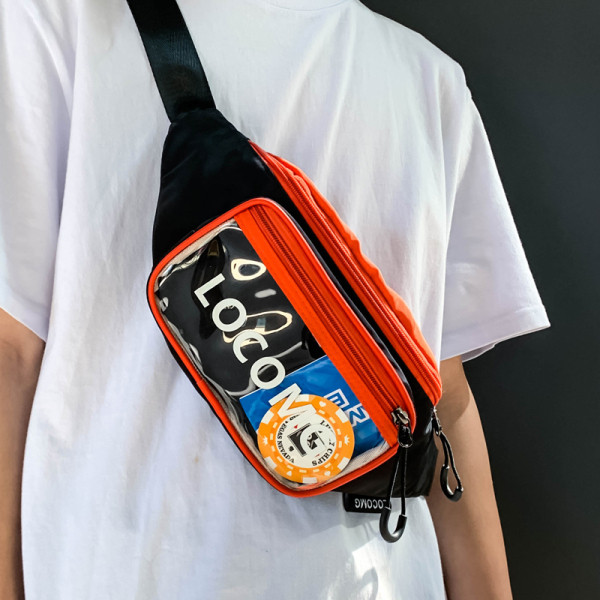 Férfi válltáska felirattal