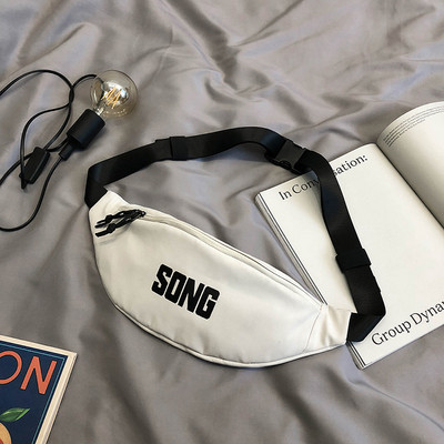 Ikdienas vīriešu soma ar uzrakstu un rāvējslēdzēju