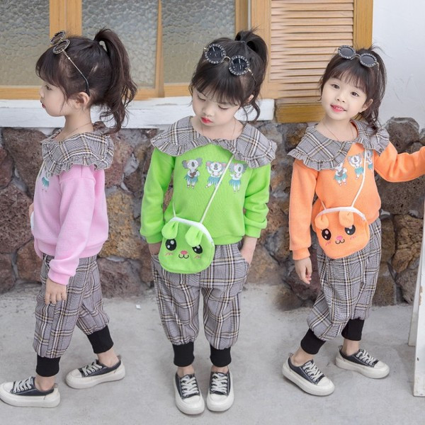 Καθημερινά παιδικά καρό σετ για κορίτσια