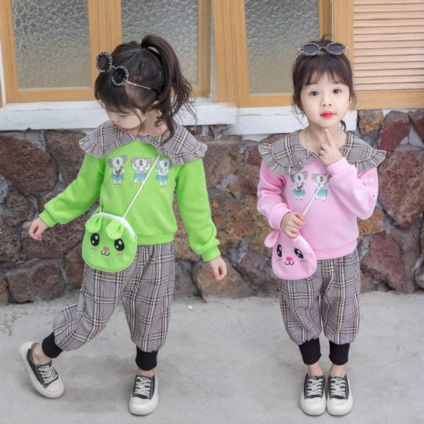 Καθημερινά παιδικά καρό σετ για κορίτσια