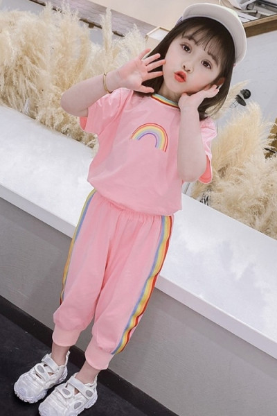 Καθημερινά παιδικά σετ από δύο μέρη μετύπωμα ουράνιο τόξο