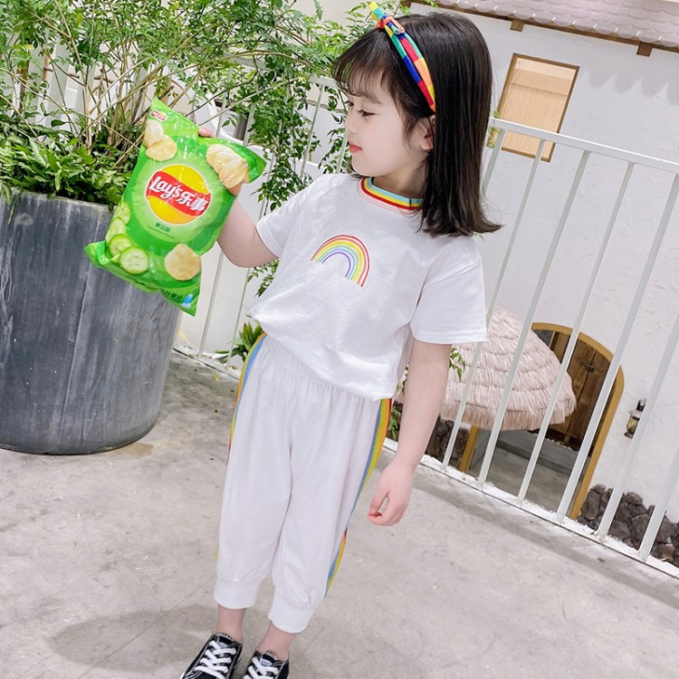 Καθημερινά παιδικά σετ από δύο μέρη μετύπωμα ουράνιο τόξο