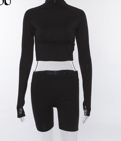 Két részből álló női sport szett cipzárral