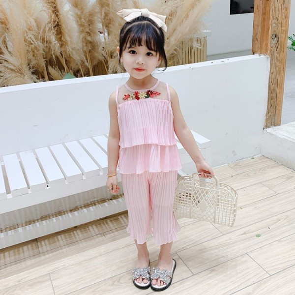 Kevad-suvine lastekomplekt tülli ja tikandiga