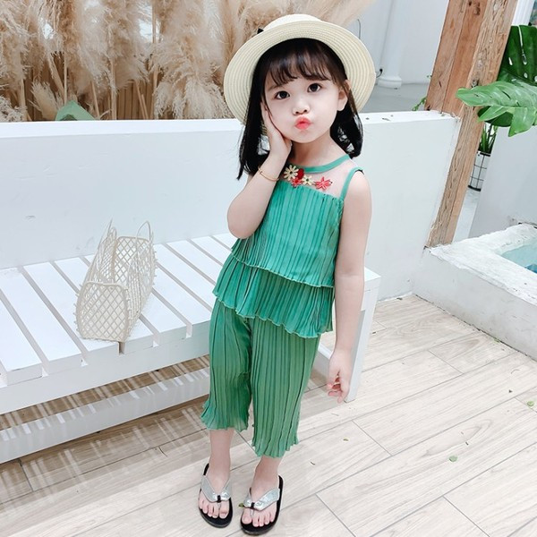 Kevad-suvine lastekomplekt tülli ja tikandiga