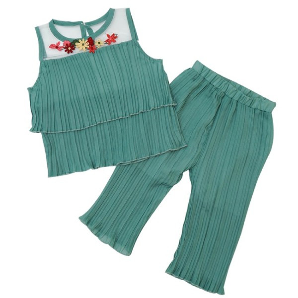 Kevad-suvine lastekomplekt tülli ja tikandiga