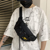 Ανδρική τσάντα casual με κορδόνια και φερμουάρ