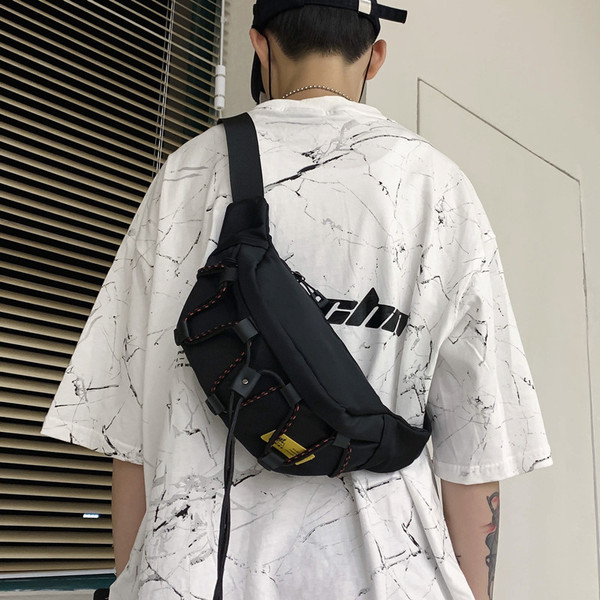 Ανδρική τσάντα casual με κορδόνια και φερμουάρ