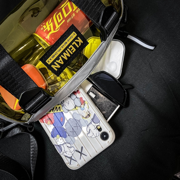 Ανδρική διαφανή τσάντα με μακριά λαβή