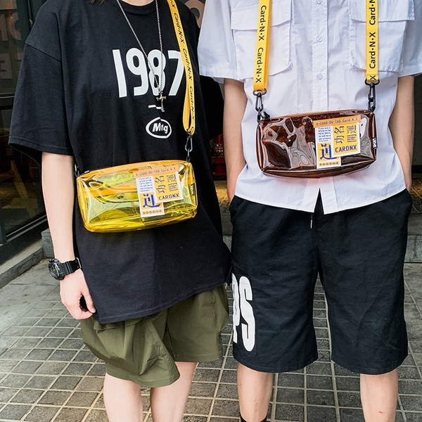 Igapäevane läbipaistev meeste õlakott