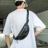 Μοντέρνα ανδρική τσάντα από οικολογικό δέρμα με φερμουάρ