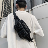 Modern férfi táska eco bőrből, csatokkal