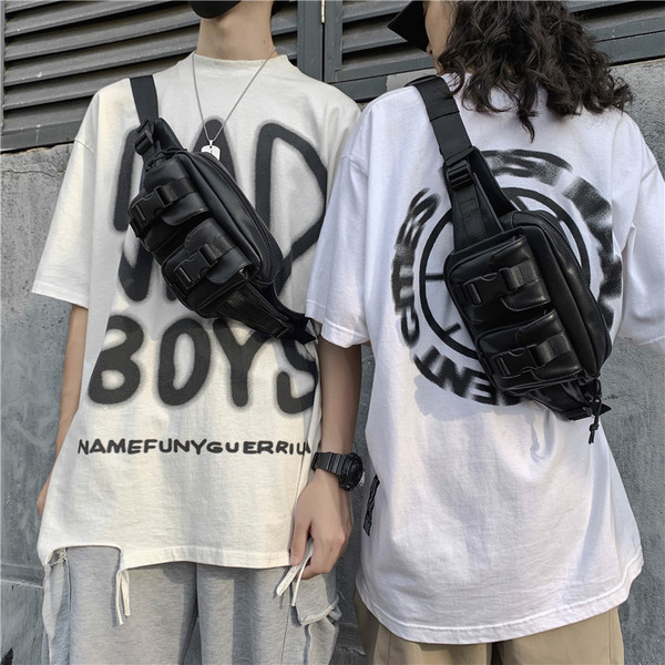 Modern férfi táska eco bőrből, csatokkal