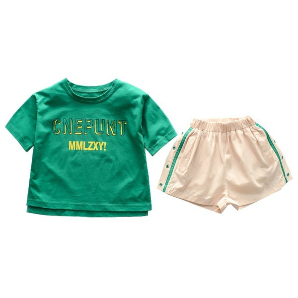 Laste vabaaja komplekt lühikeste varrukate ja lühikeste pükstega pluusist