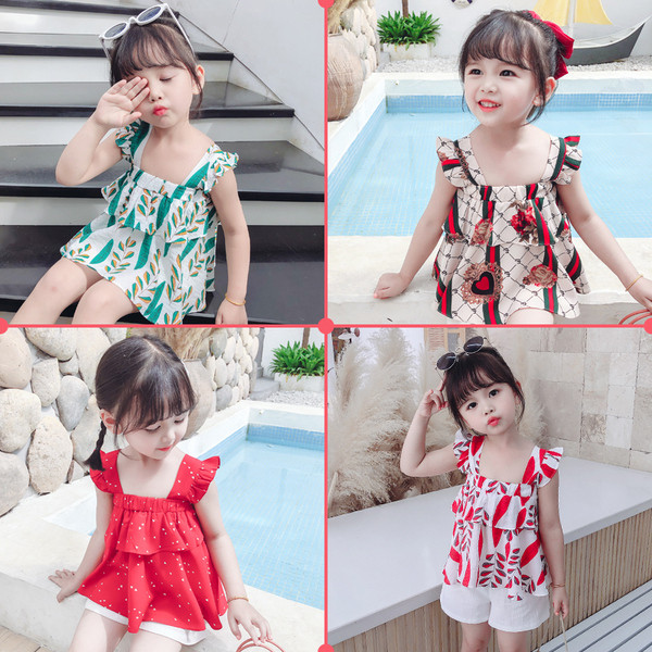 Модерен детски комплект от две части за момичета  