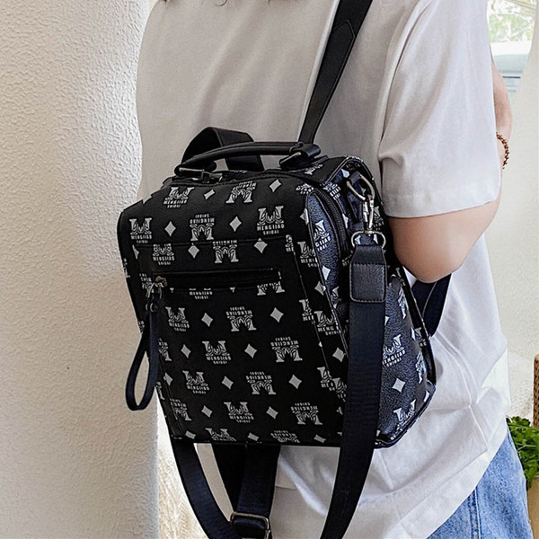 Naiste kaasaegne värvilise mustriga ökonahast seljakott