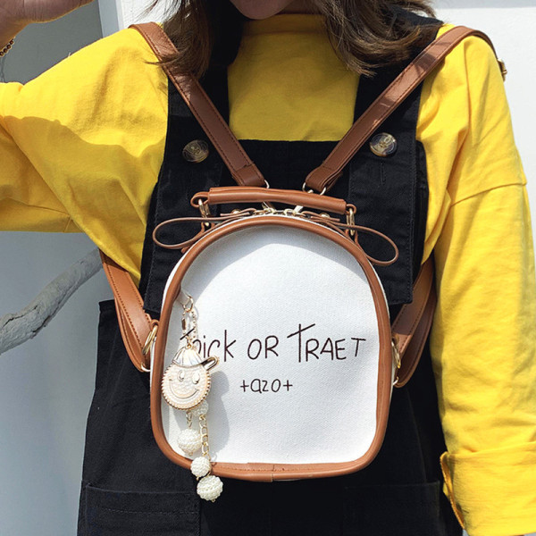 Új modell eko bőrből készült női hátizsák elemmel - felirattal