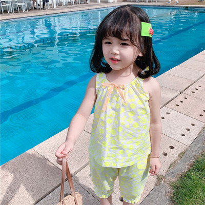 Két részből álló gyerekkészlet nyomattal és szalaggal