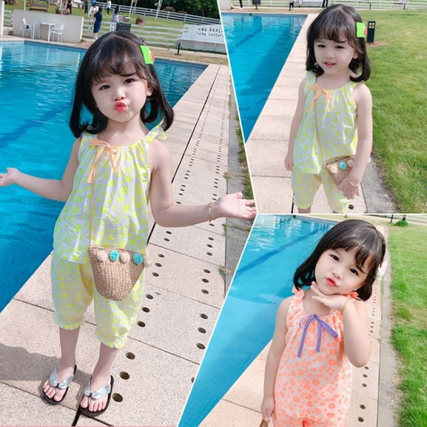 Két részből álló gyerekkészlet nyomattal és szalaggal