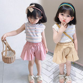 Μοντέρνα παιδικά σετ φαρδύ παντελόνι και φανελάκι