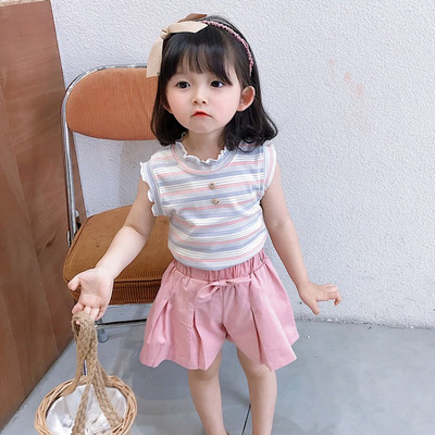 Μοντέρνα παιδικά σετ φαρδύ παντελόνι και φανελάκι