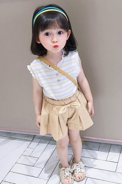 Μοντέρνα παιδικά σετ φαρδύ παντελόνι και φανελάκι