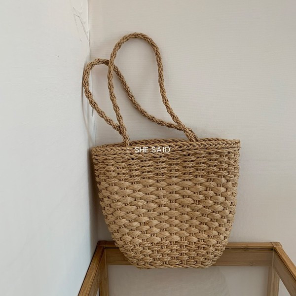 Női modern szalmatáska strandra is alkalmas