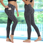 Női sport leggings magas derékkal és zsebbel