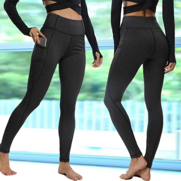 Női sport leggings magas derékkal és zsebbel