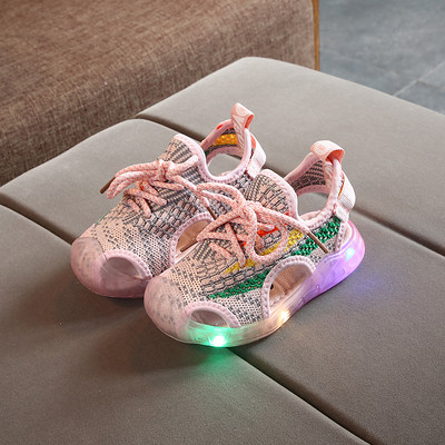 Παιδικά φωτεινά σανδάλια με κορδόνια για αγόρια και κορίτσια