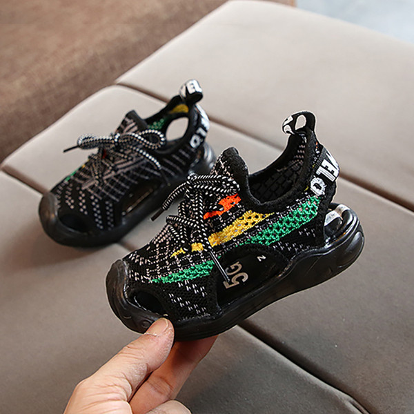 Παιδικά φωτεινά σανδάλια με κορδόνια για αγόρια και κορίτσια