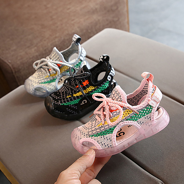 Παιδικά φωτεινά σανδάλια με κορδόνια για αγόρια και κορίτσια