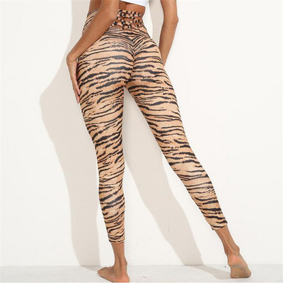 Női sport leggings állatmintával és nyakkendővel